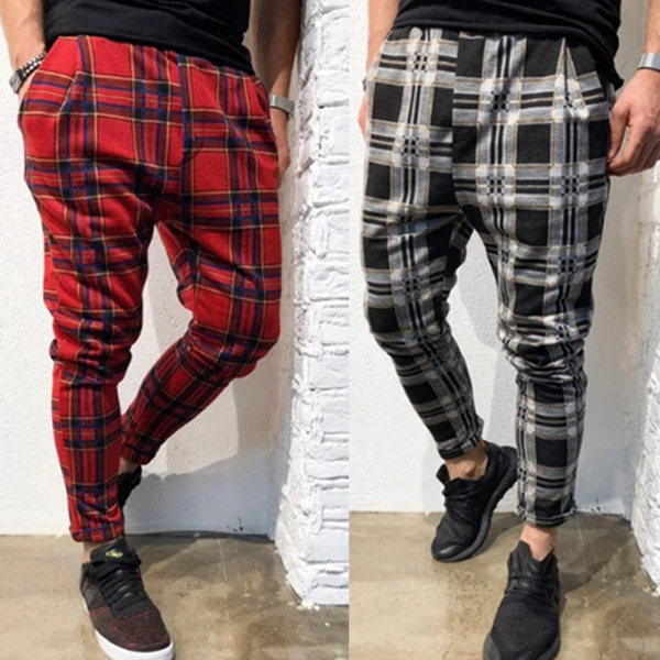 mens summer plaid pants