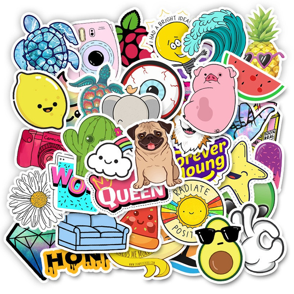 50 Pcs Mixed Waterproof Classic Graffiti Stickers Cartoon Toy Sticker ...