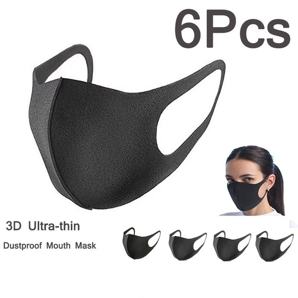 6Pcs 3D Ultra-thin Breathable Dustproof Mouth Mask Anti-Dust Haze ...