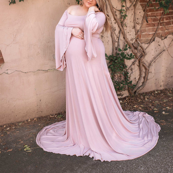 Sleeve Maxi Maternity Gown Plus size 