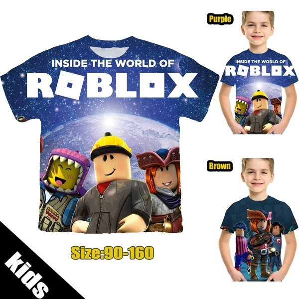 Roblox 3D printed t shirts Short Sleeved shirt summer tops tshirts for kids 