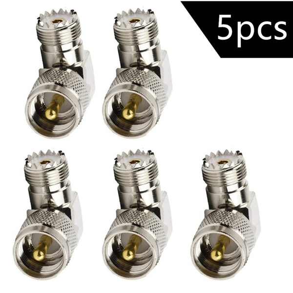 UHF PL259 Male to SO239 Female PL-259 Right Angle Connector 90 Degree