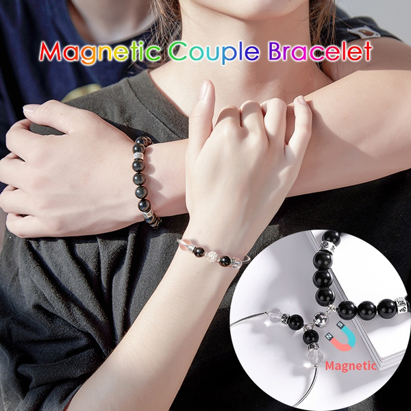 XIAQUJ Couples in itial Bracelets for Women Men Boyfriend Girlfriend  Friends Valentines Day Wedding Anniversary Birthday Gifts Red for Her Black  for Him Bracelets Pink - Walmart.com