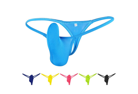 Men's Bulge Pouch Tanga Underwear Elastic Micro Thong