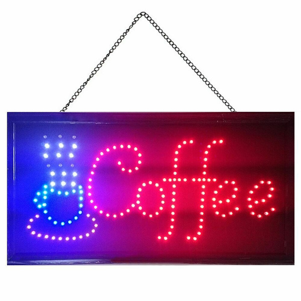 Ultra Bright  LED Neon Light Animated Coffee CUP Cafe Open Business Sign LB64 