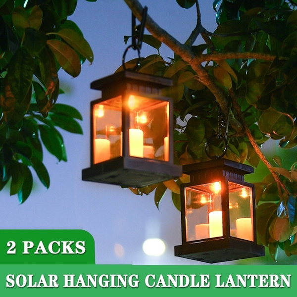 1 2 Packs Solar Lantern Hanging Lights Outdoor Decorative Led For Patio Landscape Yard Flameless Candles Wish 1 2 Packs Solar Lantern Hanging, Large Hanging Solar Lights Outdoor