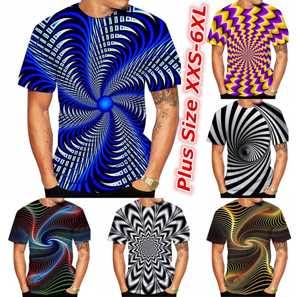 New Fashion Newest 3d Printing T Shirt Vertigo Hypnotic Unisxe Funny