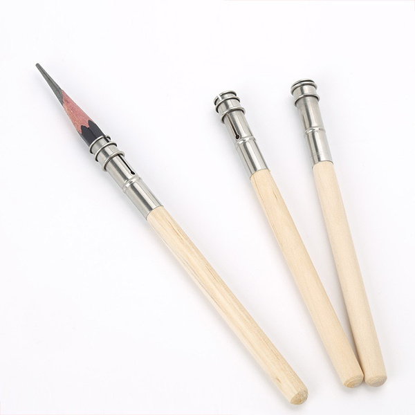 5pcs Log pencil extender, penholder, art sketch extender, student pen  cover, pen cap connector
