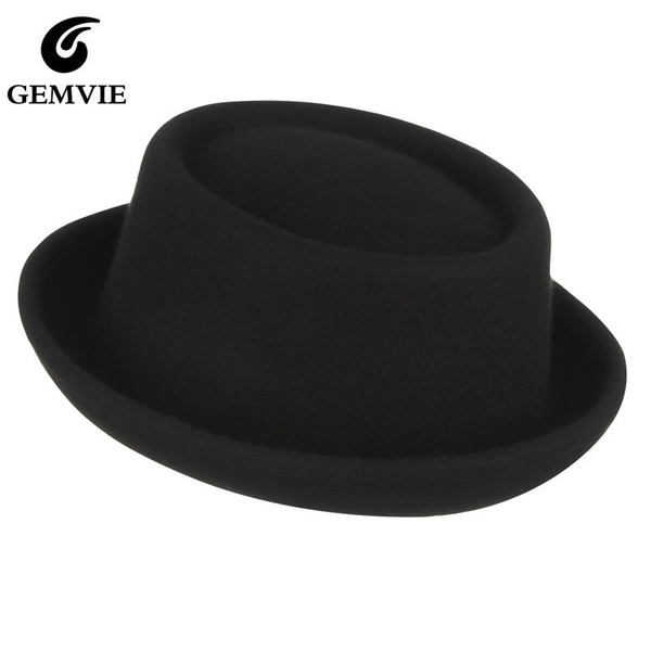 Black pork pie store hat womens