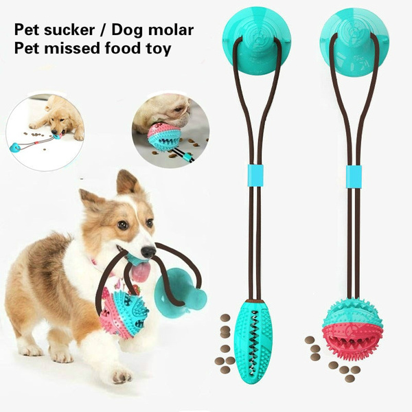 New Multifunction Pet Molar Bite Dog Toys Rubber Chew Ball Cleaning ...