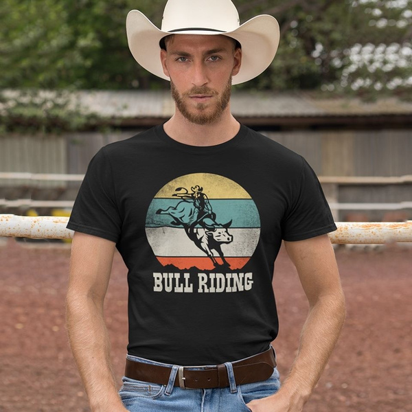 Bull Riding Cowboy Vintage Country Men 