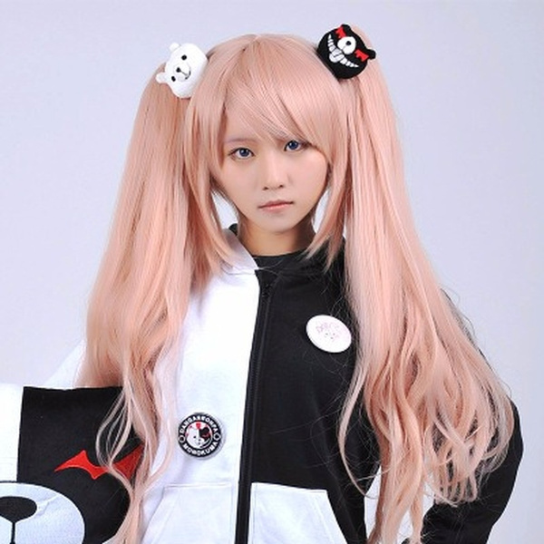 Danganronpa Junko Enoshima Cosplay Wig Game Cosplay 65cm Pink