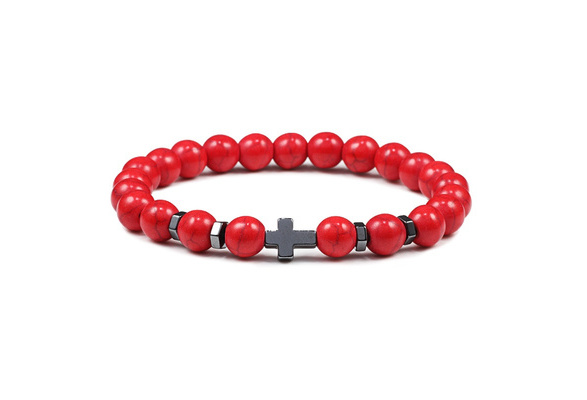 Happy Thoughts Bracelet | Maemae Jewelry Red Silk Cord Bracelet with Turquoise. 7-8 (med/lar)