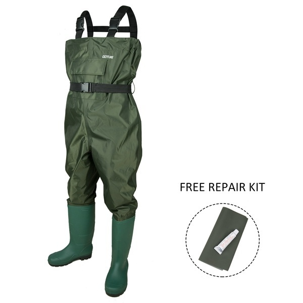 Plus Size Children Fishing Chest Waders 2 Layer Waterproof Wader Light  Weight Overalls Hunting Wading Pants Kit for Fly Fishing,Hunting,Mud Games