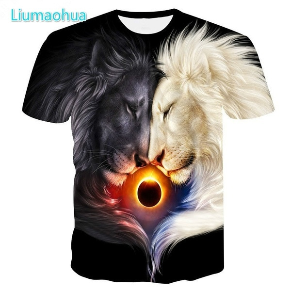 Dawery Unisex 3D T-Shirt T-Shirt Men/Women Summer 3D Tshirt Print Yin and Yang Lion T Shirt Tops Tees Dawery Unisex 3D T-Shirt T-Shirt Men/Women Summer 3D Tshirt Print Yin and Yang Lion T Shirt Tops Tees