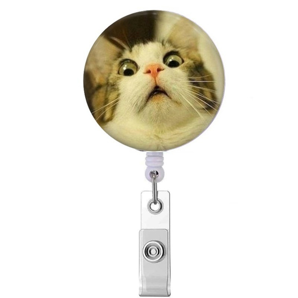 Retractable Badge Reel - Cat ID Badge - Badge Reels - Funny Cat Badge Reel