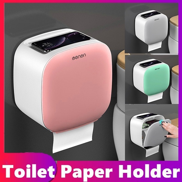 Plastic Toilet Paper Holder Shelf Waterproof Wall Mounted Wc Roll Paper  Stand Tissue Box Bathroom Toilet Paper Storage Box