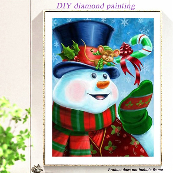 Full Drill Diamond Painting Snowman Painting Embroidery Santa Claus Diamond  Mosaic Wall Decorations Gift