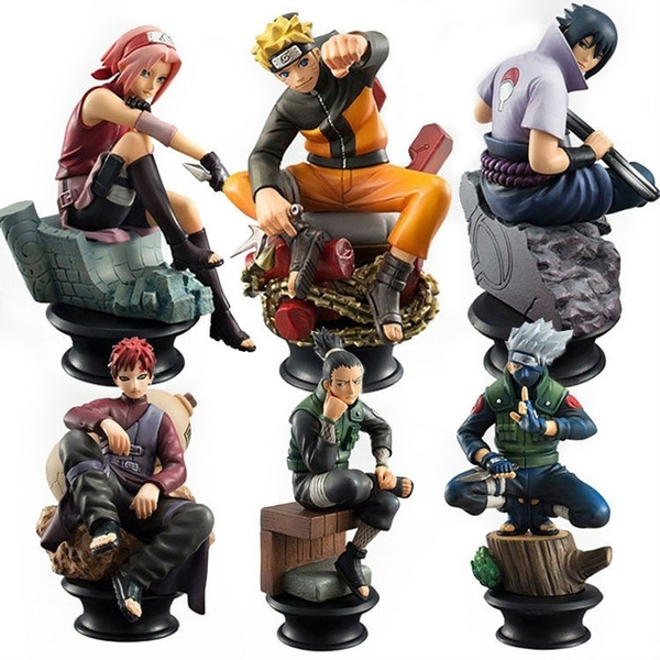 6 Pcs Set Naruto Pvc Action Figure Naruto Sasuke Kakashi Gaara Shikamaru Sakura Model Toys Anime Manga Derivatives Collection Wish