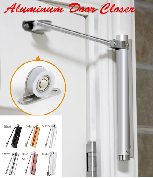 1pc Reliable Aluminum Door Closer with wheel Adjustable Surface Mounted ...