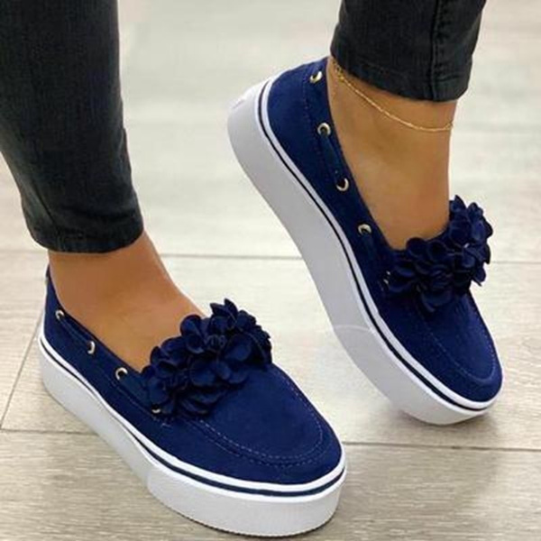 floral platform sneakers