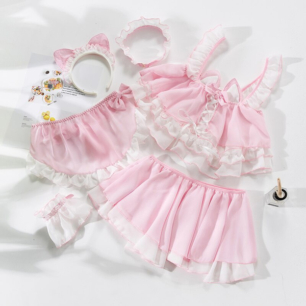 cat maid outfit pink