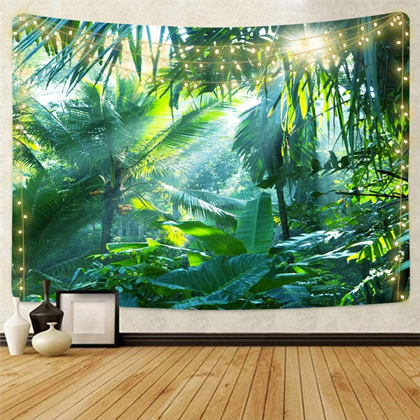 NYMB Jungle Tapestry Wall Hanging Nature Scenery Misty Tapestry for Bedroom Living Room Dorm 60''WX40''L Rainforest Landscape Tapestry Green Forest Tapestries Wall Art Hanging