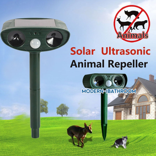 Ultrasonic Animal Pest Repeller Solar Powered Repellent Cat Dog Motion Deterrent 