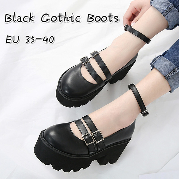 Women's Multiple Strap Bow Cuff High Heel Platform Ankle Boots Size UK 3 980