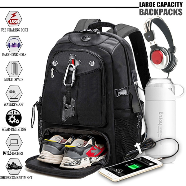 run out Villain Pinion Large Capacity Waterproof Backpack Durable Travel Computer Backpack with  Shoe Compartment / USB Port / Earphone Hole for Men & Women | Wish