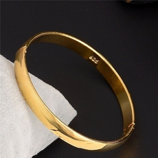Simple, 18 k, gold, bangle bracelets