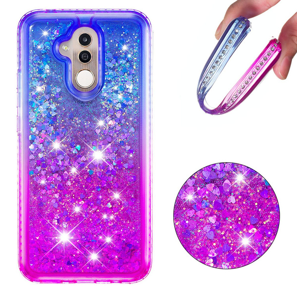 OKZone Huawei P20 Lite Hülle – Glitzer TPU Silikon Case Mit Bling Design, Rosa – Inkl. Displayschutzfolie