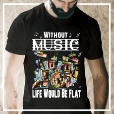 withoutmusiclifewouldbflattshirt, Cotton Shirt, print t-shirt, drumshirt
