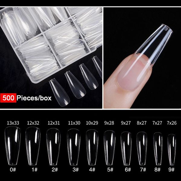 500pcs Long Coffin Fake Nails Ballerina False Nail Tips Full Cover Acrylic Press On Nails False Nails For Gel Coffin Ballerina Nails Wish