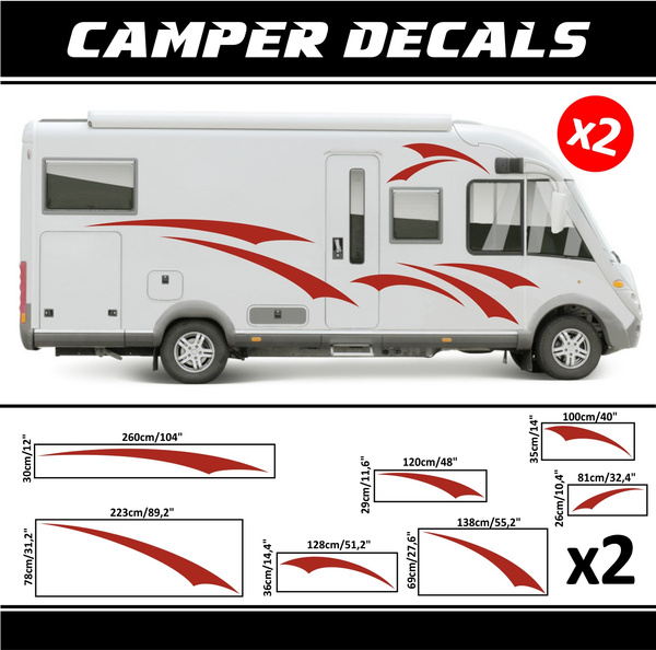 Kit adesivi per camper sticker 2x casa mobile Caravan motorhome