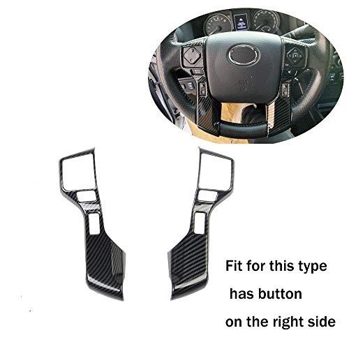 Carbon Fiber Look Steering Wheel Button Cover Trim – Fits Toyota Tacoma 2016-2022 (6-Hole Wheel)