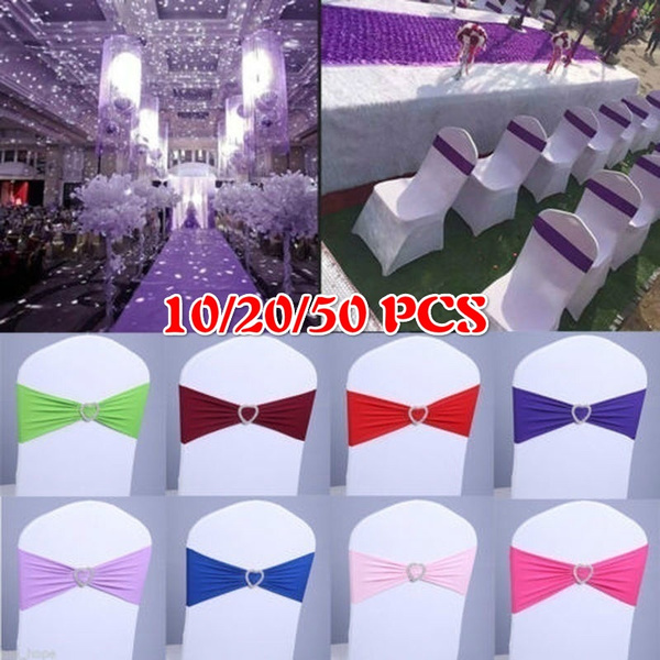 50PCS SPANDEX CHAIR BAND WITH BUCKLE FOR CHAIR COVER Wedding Decor Party