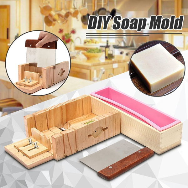 Silicone Soap Mold With Beech Wooden Box Homemade Loaf Soap Maker
