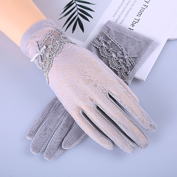 Fashion Summer Lace Bowknot Gloves Outdoor Touch Gloves Soft Breathable Sun  Protection Gloves for Women Girls Touch Screen Gloves