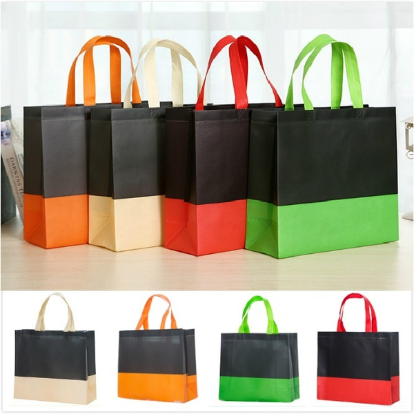 4 Colors Reusable Shopping Bag Large Folding Tote Grocery Bag Convenient  Storage Handbag S/L