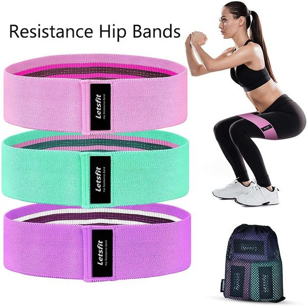 Resistance Hip Bands Booty Loop Yoga Workout Fabric Non-Slip Legs Exercise Glute 