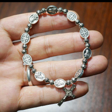 saintbenedictbracelet, religiousbraceletsforwomen, rosarybracelet, San