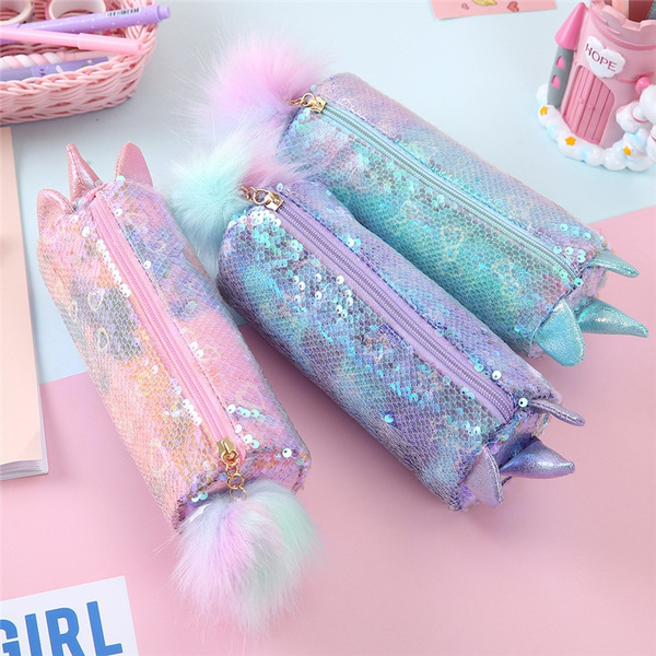 Unicorn pencil box for girls hot sale