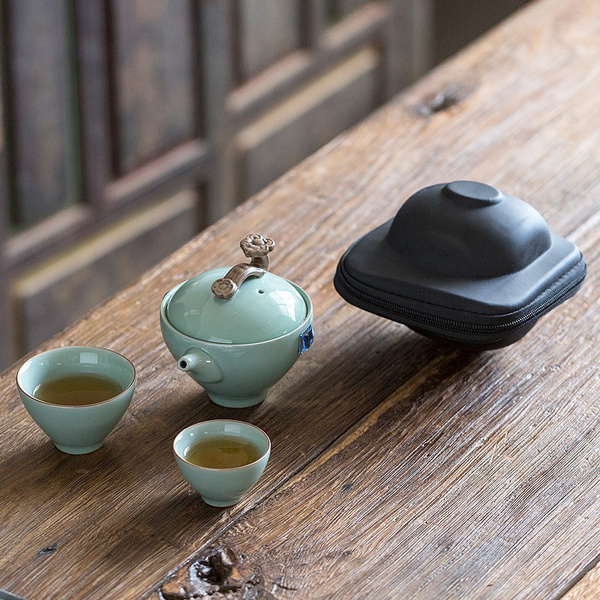 Large Travel Gaiwan Ceramic Tea Set