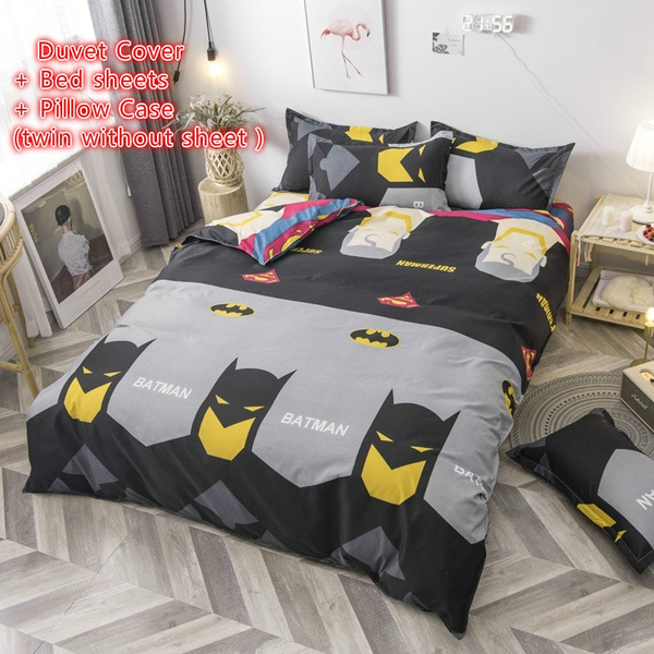 Duvet Cover Bed Sheets Pillowcase, Batman King Size Bedding