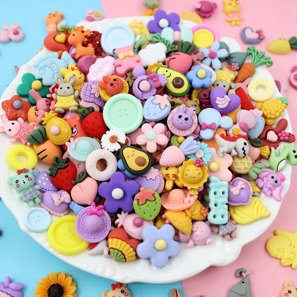 10Pcs Slime Charms Cute cartoon frosted candy fruit animal Flatback DIY  Resin Slime Accessories For Kids toys | Wish