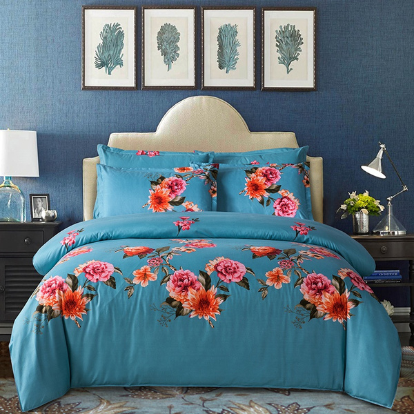 Flower pattern Bedding Set 2/3pcs Floral print Duvet Cover Set Blend