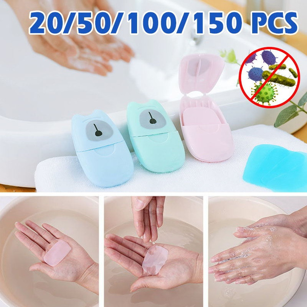 Portable Mini Travel Soap Paper Washing Hand Bath Clean Scented Slice ...