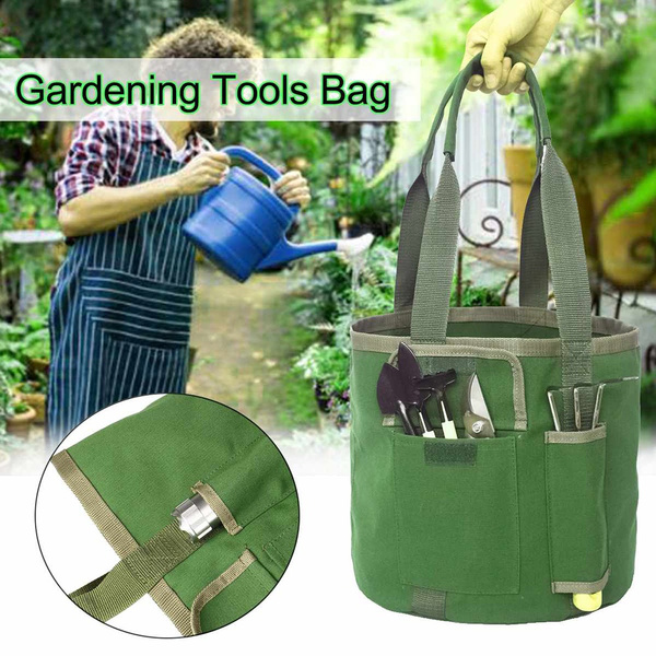 Waterproof Canvas Garden Tool Bag Folding Bucket Organizer Holder Storage Multi Pocket Gardening Container Pouch Without Tools Wish Waterproof Canvas Garden Tool Bag, Canvas Garden Tool Bag