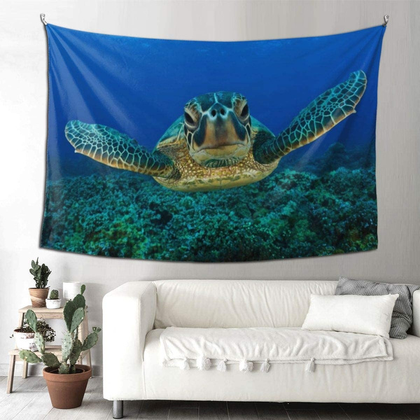 Ocean Turtle Water Wall Tapestry Home Decorations For Living Room Bedroom Dorm 3d Printing Hanging Decor 9060inch Wish - Turtle Decorations For Home